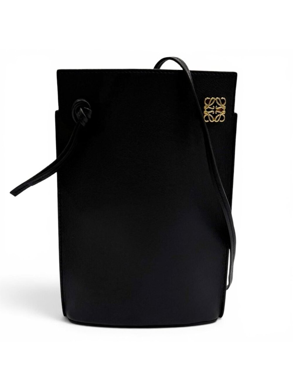 Loewe Classic Calfskin Dice Pocket Anagram Shoulder Bag Black